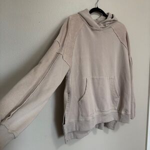 Beige Hoodie w/ side slits